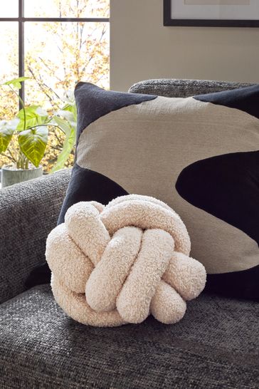 Buy Ivory Natural Borg Knot Cushion from Next Bahrain