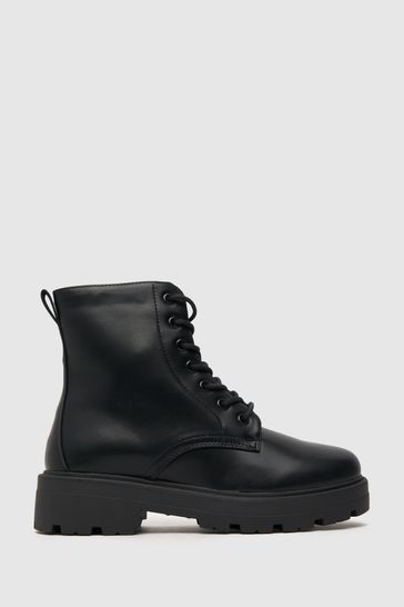 Schuh Alanna Chunky Lace-Up Black Boots