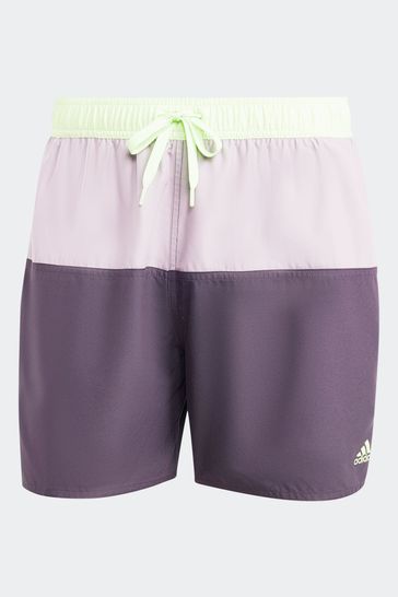 adidas Purple Colorblock Clx Swim Shorts