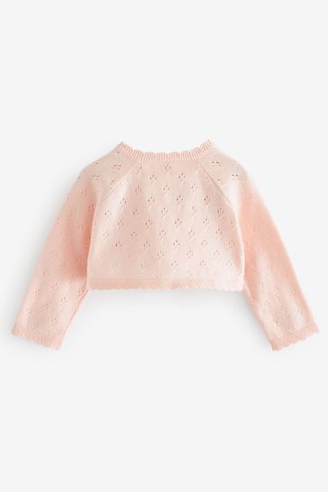 Baby pink clearance shrug cardigan