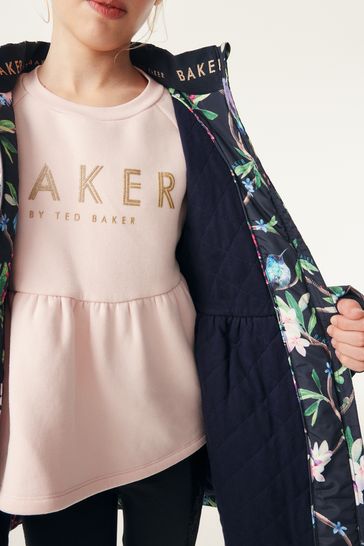 Buy Baker by Ted Baker Shower Resistant Navy Floral Rain Mac from