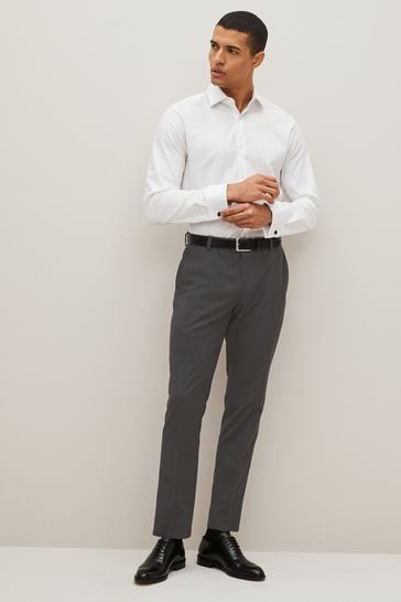Buy INVICTUS Men Charcoal Grey Slim Fit Checked Formal Trousers - Trousers  for Men 2314262 | Myntra