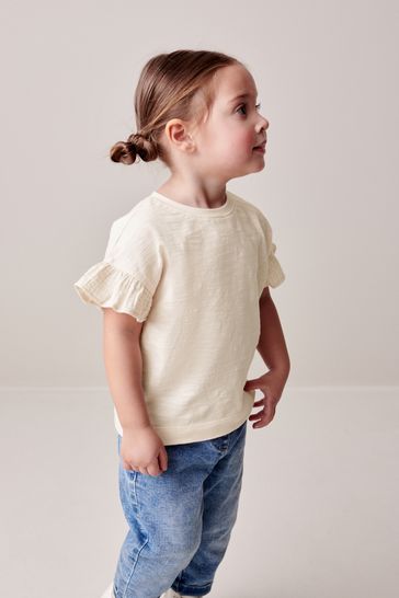 white frill t shirt