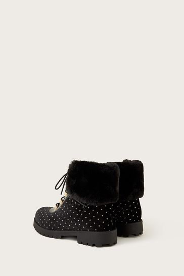 Velvet biker top boots