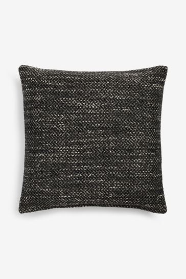 Black textured top throw pillow