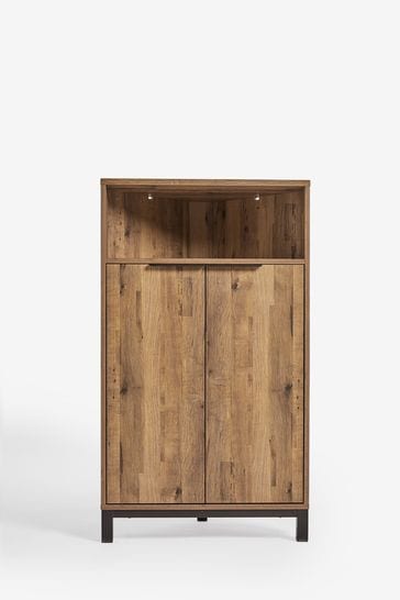 Dark Bronx Oak Effect Corner Cabinet Sideboard