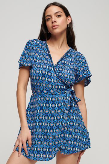 Blue mini wrap dress 2025