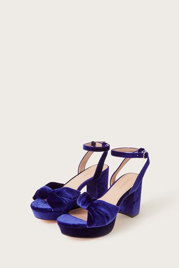 Buy Monsoon Blue Velvet Knot Heels from Next Austria