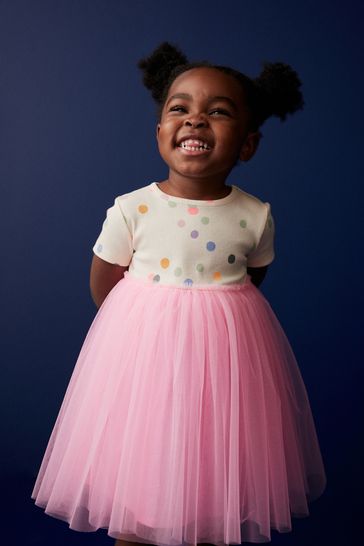 Buy Pink Polka Dot Short Sleeve Tutu Dress 3mths 7yrs from Next Netherlands