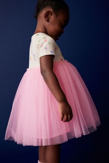 Buy Pink Polka Dot Short Sleeve Tutu Dress 3mths 7yrs from Next Netherlands