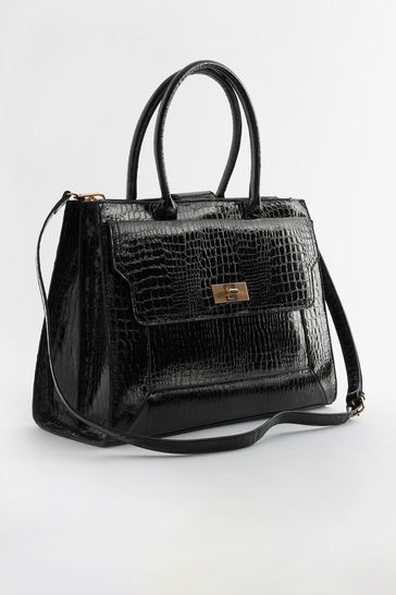 Croc effect tote on sale bag