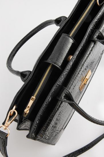Croc effect tote bag deals