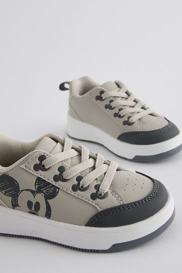 Buy Neutral Standard Fit F Elastic Lace Mickey Mouse Trainers from Next Netherlands