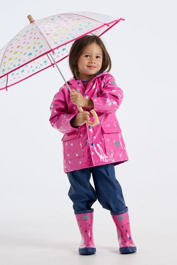 Buy Hatley Pink Glitter Stars Raincoat from Next Luxembourg