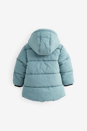 Blue borg coat top