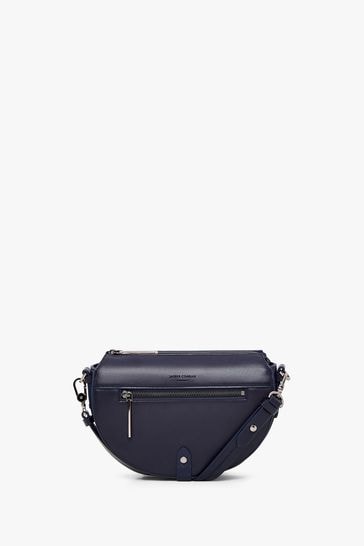 Jasper Conran London Navy Blue Dahlia Pu Saddle Bag