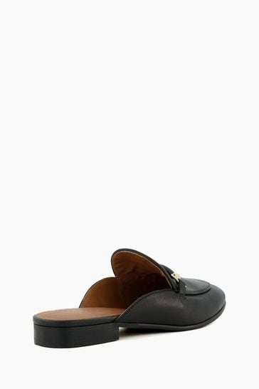 Black clearance backless mules