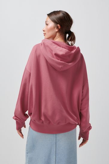 Buy Red West Coast Graphic Washed Oversized Hoodie from Next USA