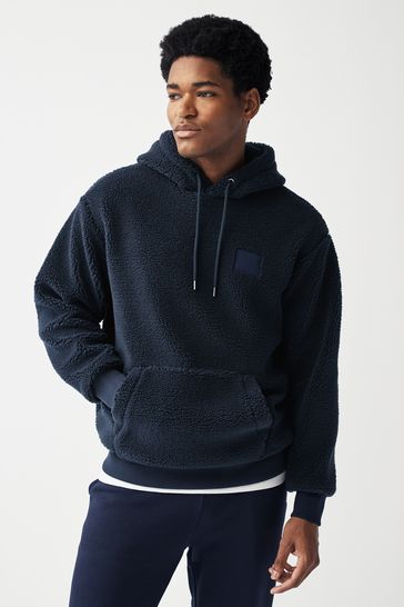Blue best sale fleece hoodie