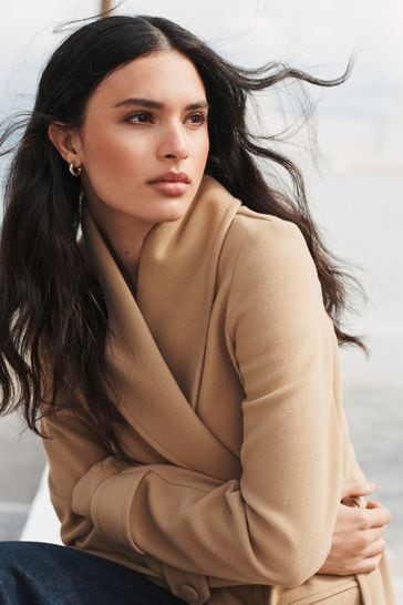 Buy Camel Belted Long Coat from Next Singapore