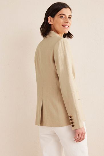 Buy Boden Natural The Cambridge Linen Blazer from Next Luxembourg