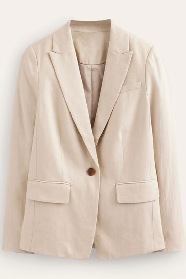Buy Boden Natural The Cambridge Linen Blazer from Next Luxembourg