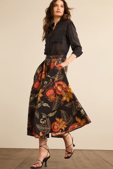 Buy Floral Print 100 Cotton Full Midi Skirt from Next Luxembourg