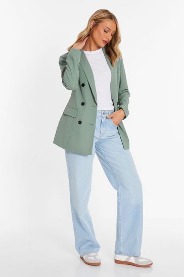 Buy Quiz Green Woven 6 Button Breasted Blazer from Next Croatia