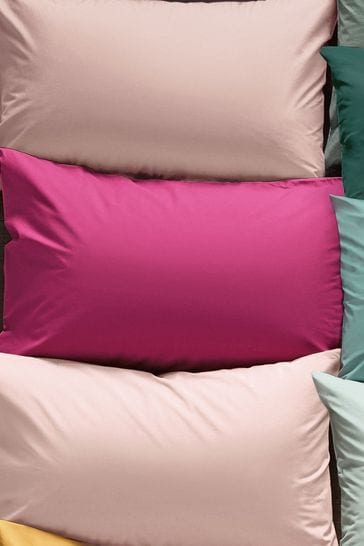 Buy Set of 2 Dusky Blush Pink Cotton Rich Pillowcases from Next