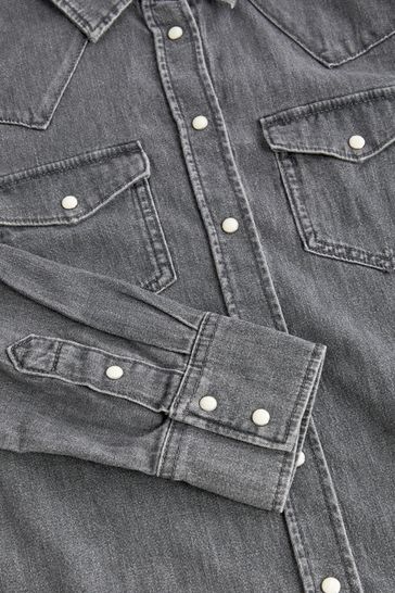 Washed black clearance denim shirt