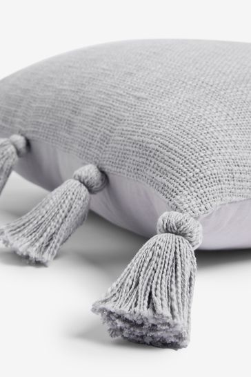 Grey tassel pillow cheap
