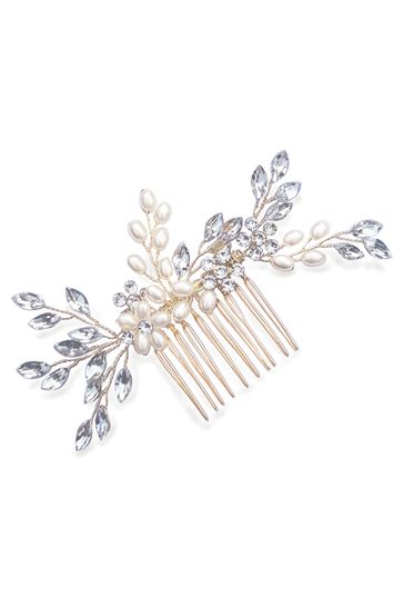 Ivory & Co Gold Pearl Shimmer Crystal Comb