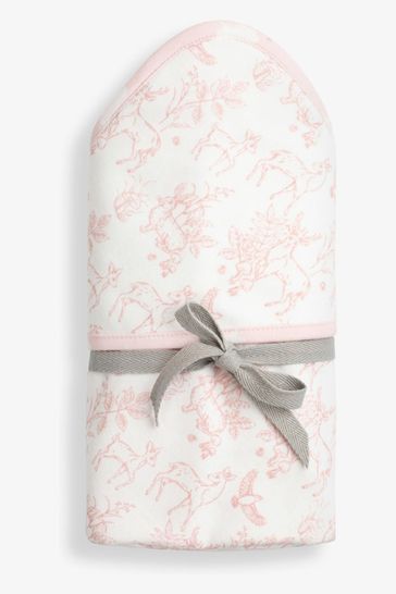 The Little Tailor Pink Baby Soft Jersey Bunny Print Blanket