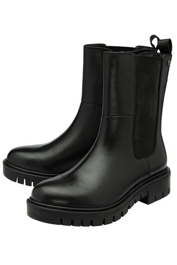 Black pull hot sale on ankle boots
