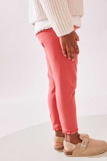 Buy Coral Red Lace Trim Leggings 3mths 7yrs from Next Bahrain