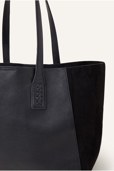 Buy Accessorize Leather Stitch Detail Black Tote Bag from Next USA