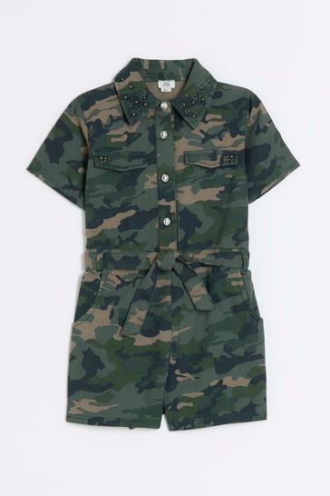 River island camo on sale jumpsuit