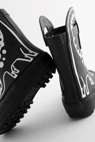Buy Black Colour Changing Dinosaur Handle Pull On Wellies from Next Netherlands