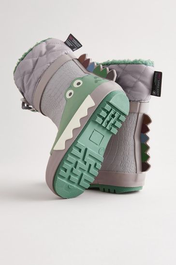 Buy Grey Crocodile Thermal Thinsulate Lined Cuff Wellies from Next Poland