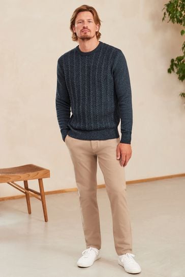 Mens navy blue store crew neck sweater