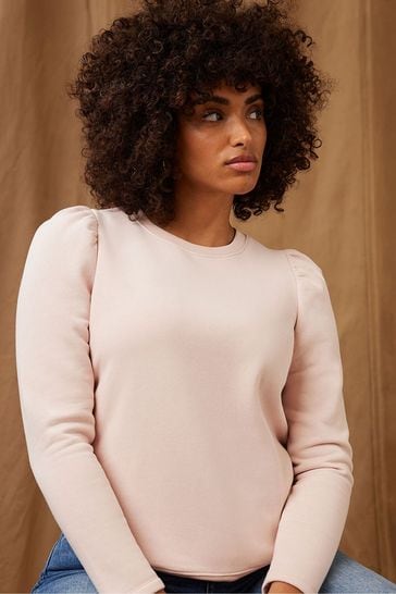 Mint Velvet Pink Puff Sleeve Sweatshirt