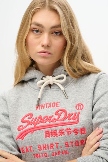 Superdry grey hoodie womens top