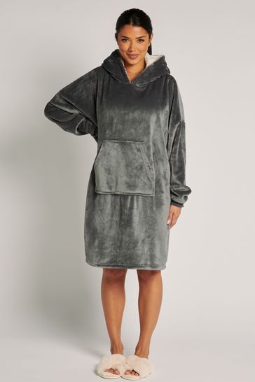 Boux Avenue Grey Fleece Oversized Cosy Supersoft Blanket Hoodie