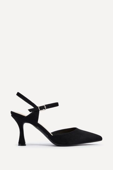 Black open back heels clearance