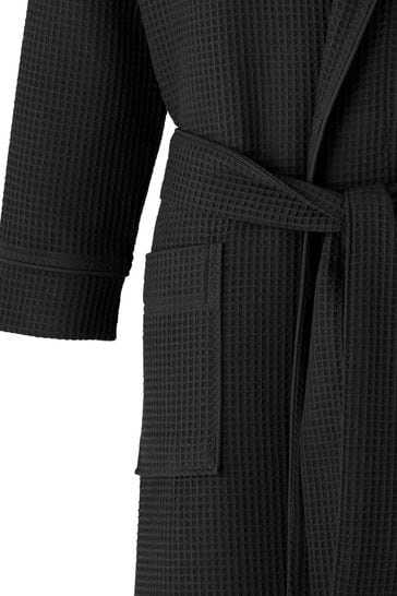 Lightweight Waffle Weave Bath, Spa & Bridesmaids Kimono Short Robes (Black,  SM) at Amazon Women's Clothing store