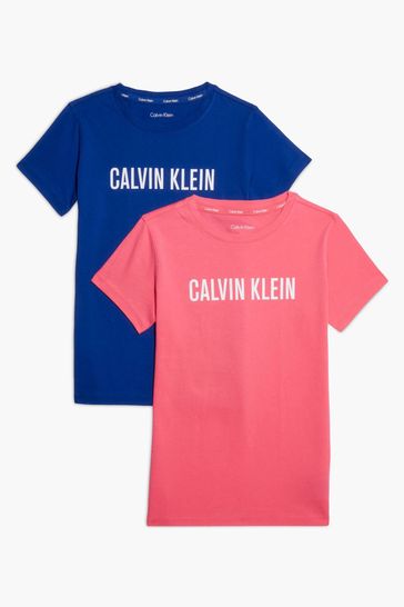 Calvin Klein Girls Pink Intense Power T-Shirt 2-Pack