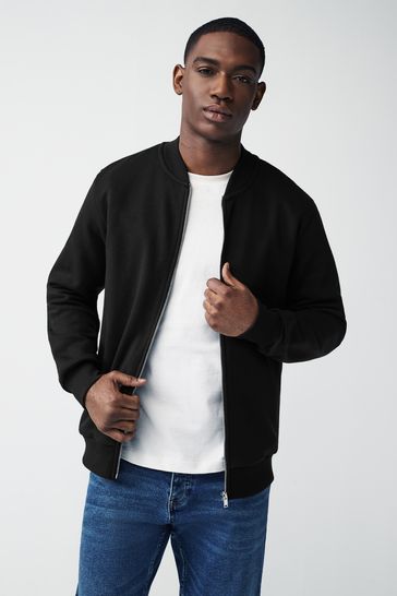 Buy Black Jersey Bomber Jacket from Next Luxembourg
