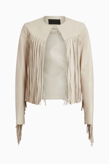 All saints fringe clearance jacket