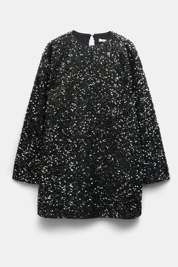 Black sequin dress zara discount