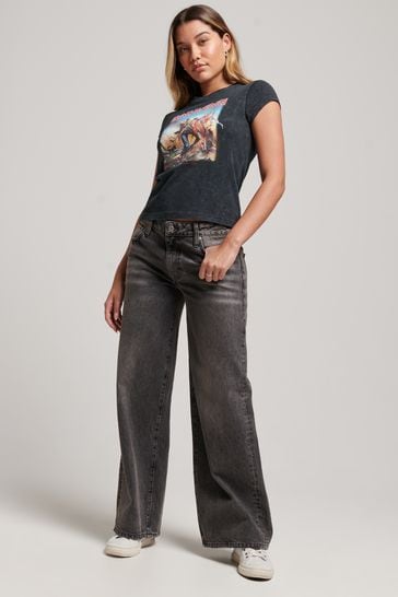 Superdry black denim best sale shirt